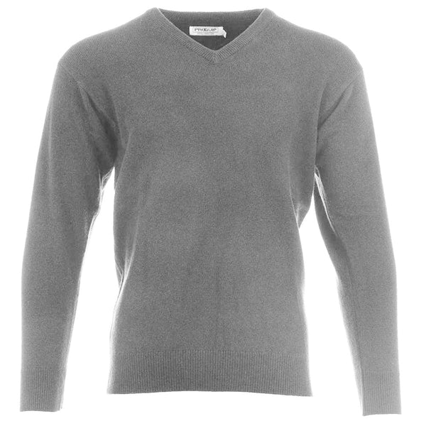ProQuip Lambswool Water Repellent V Neck Golf Sweater - Grey