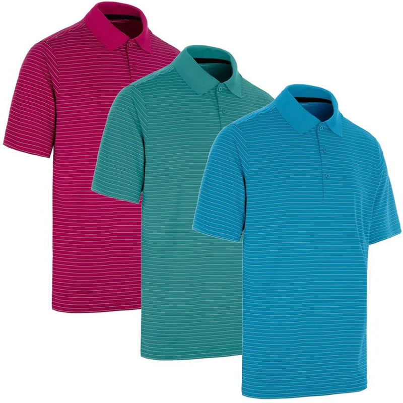 ProQuip Pro Tech Feeder Stripe Polo 3 Pack - Blue/Fushia/Porcelain