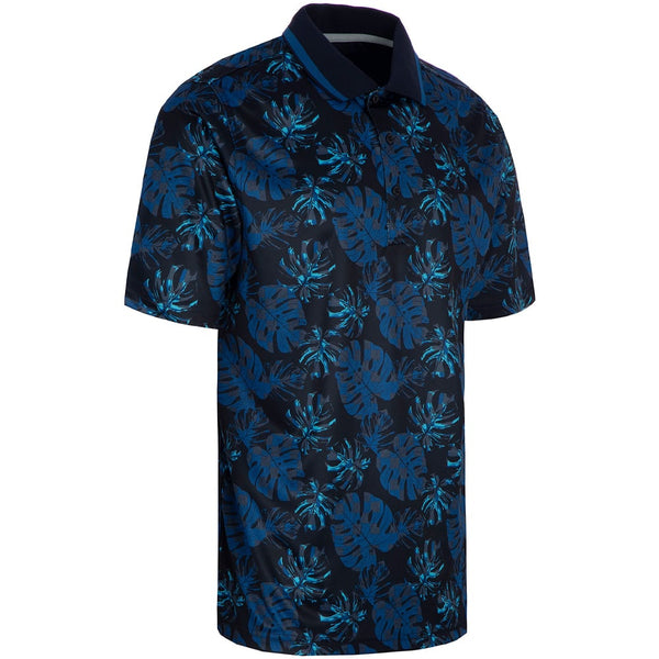 ProQuip Sub7 Leaf Print Polo Shirt - Navy/Royal/Azure