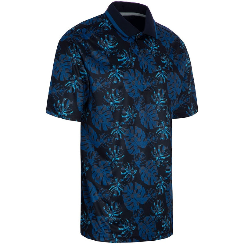 ProQuip Sub7 Leaf Print Polo Shirt - Navy/Royal/Azure