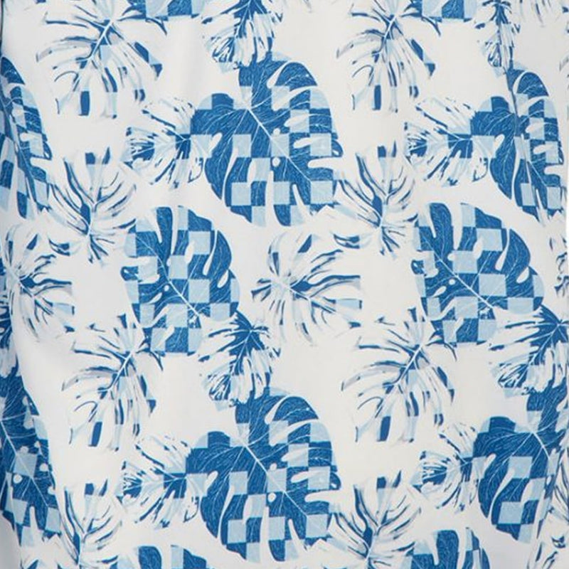 ProQuip Sub7 Leaf Print Polo Shirt - White/Royal/Fog
