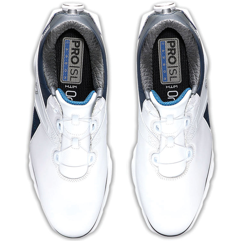 FootJoy Pro SL Carbon BOA Spikeless Shoes - White/Navy