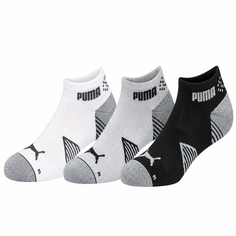 Puma Essential 1/4 Crew Socks (3 Pairs) - White/Grey/Black