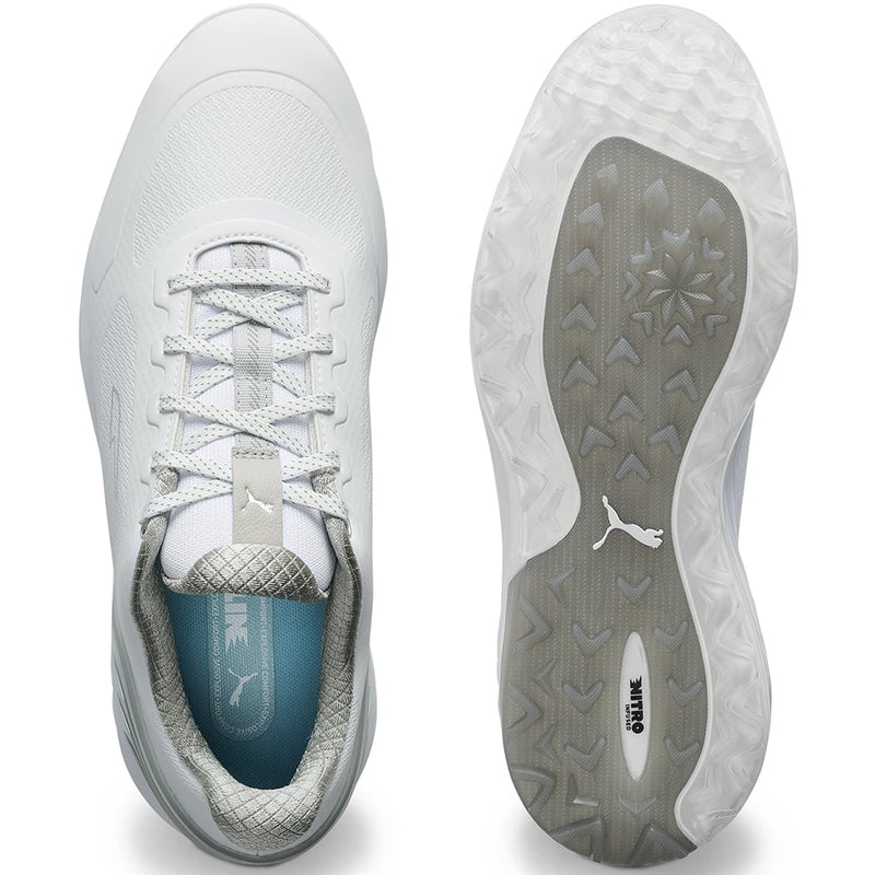 Puma Alphacat Nitro Spikeless Shoes - White/Flat Light Grey/Silver