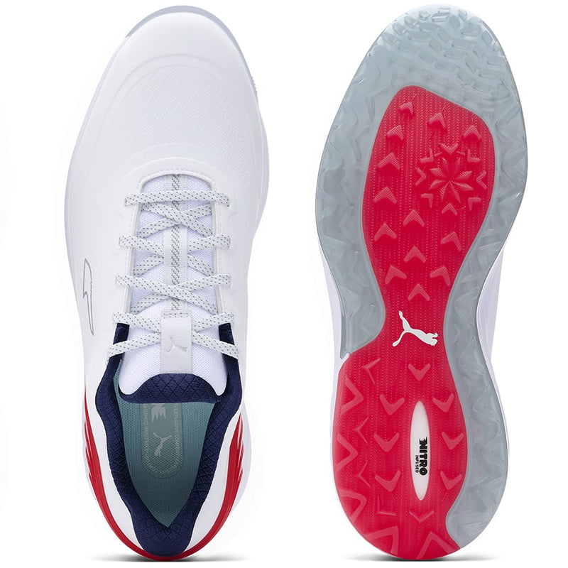 Puma Alphacat Nitro Spikeless Shoes - White/For All Time Red/Navy