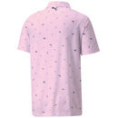 Puma AP Cloudspun Dancing Umbrellas Polo Shirt - Pale Pink/Lavendar Pop