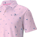 Puma AP Cloudspun Dancing Umbrellas Polo Shirt - Pale Pink/Lavendar Pop