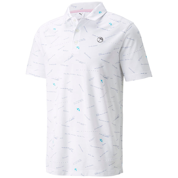 Puma AP Cloudspun Scorecard Polo Shirt - Bright White/Navy Blazer