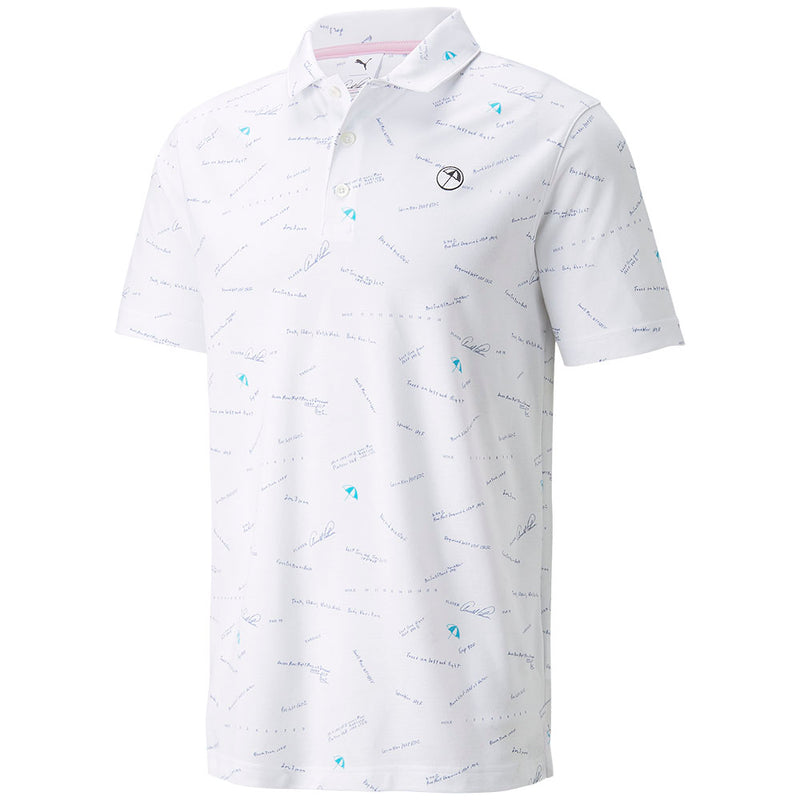 Puma AP Cloudspun Scorecard Polo Shirt - Bright White/Navy Blazer