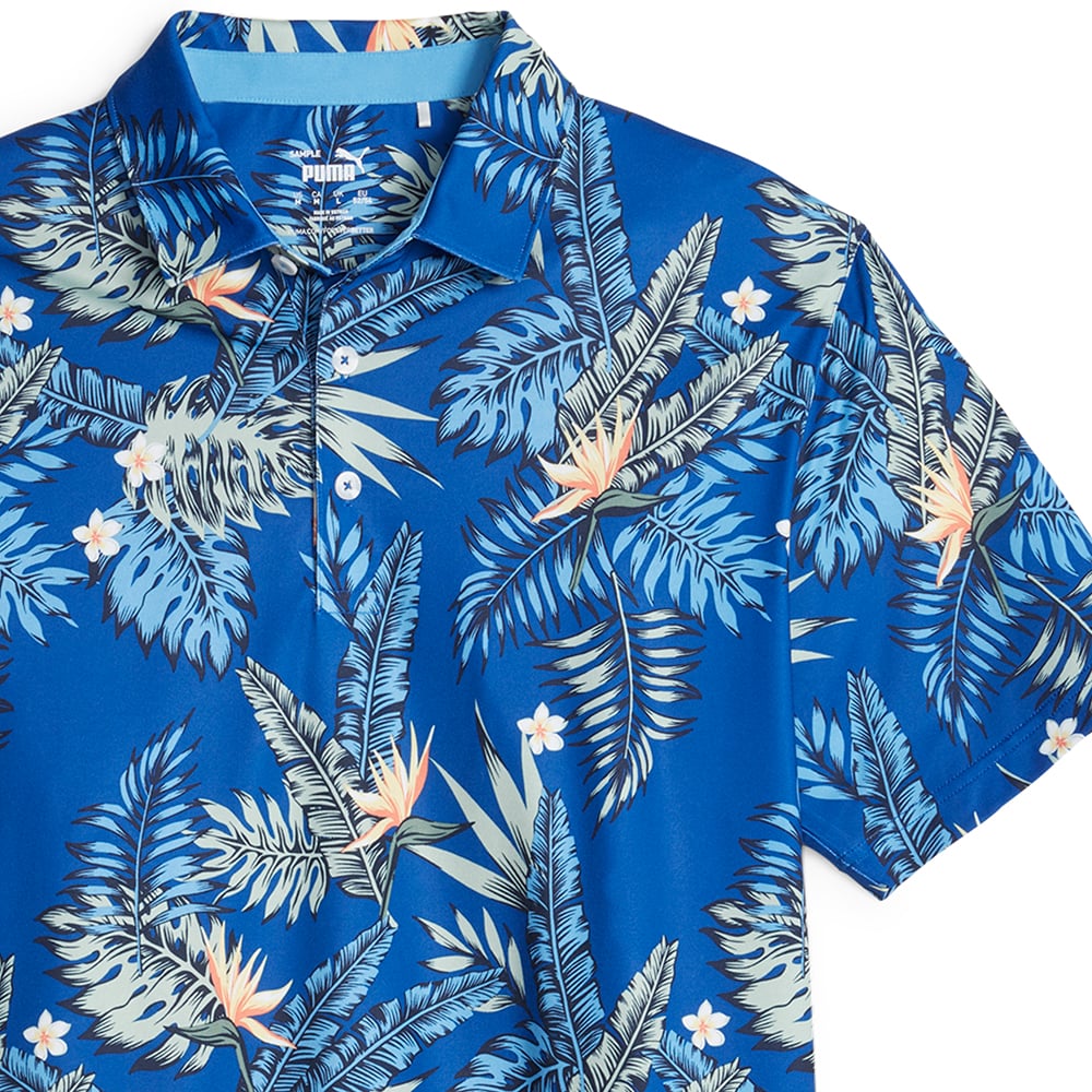 Puma Cloudspun Aloha Polo Shirt Festive Blue