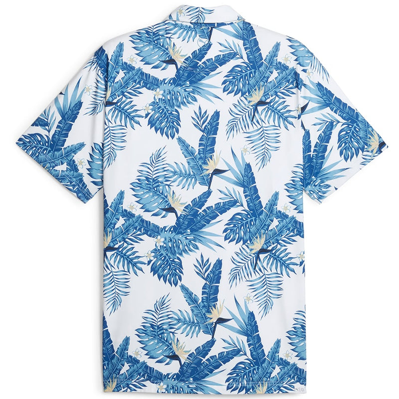 Puma Cloudspun Aloha Polo Shirt - White Glow/Festive Blue
