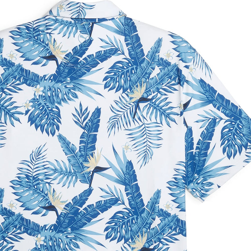 Puma Cloudspun Aloha Polo Shirt - White Glow/Festive Blue