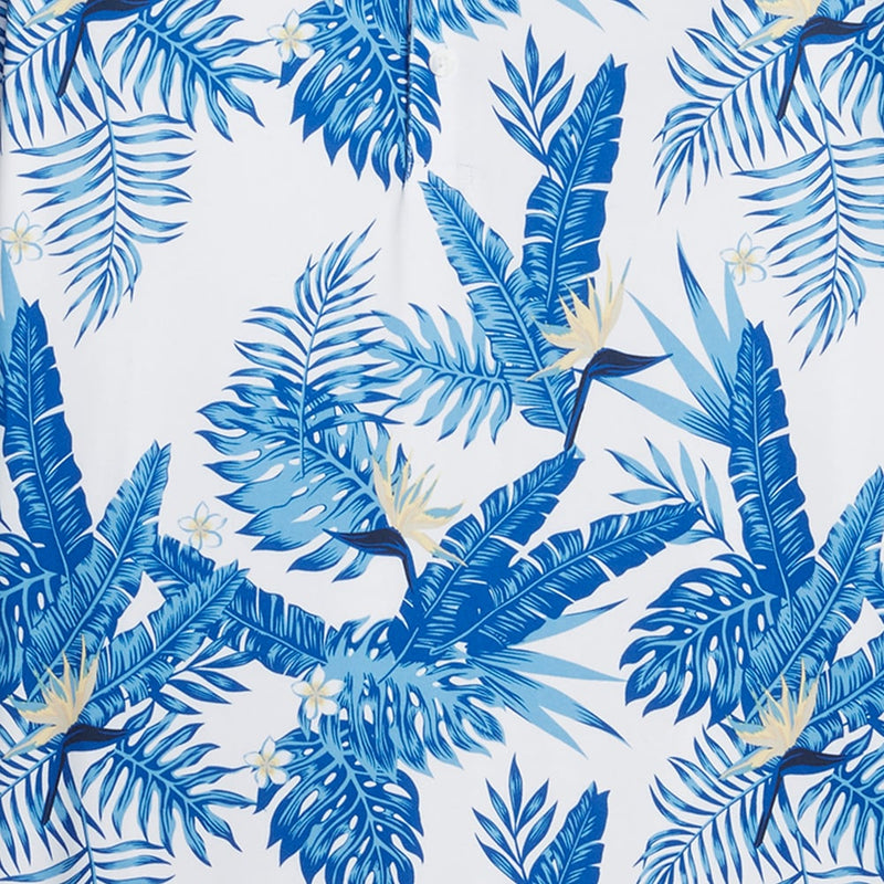 Puma Cloudspun Aloha Polo Shirt - White Glow/Festive Blue
