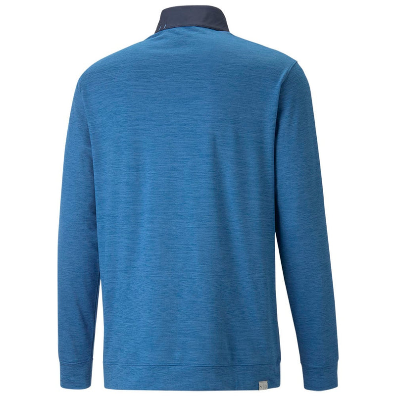 Puma Cloudspun Colour Block 1/4 Zip Pullover - Navy Blazer/Lake Blue Heather