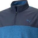 Puma Cloudspun Colour Block 1/4 Zip Pullover - Navy Blazer/Lake Blue Heather