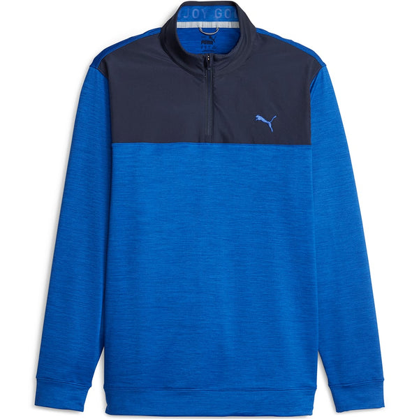 Puma Cloudspun Colour Block 1/4 Zip Pullover - Navy Blazer/Future Blue Heather