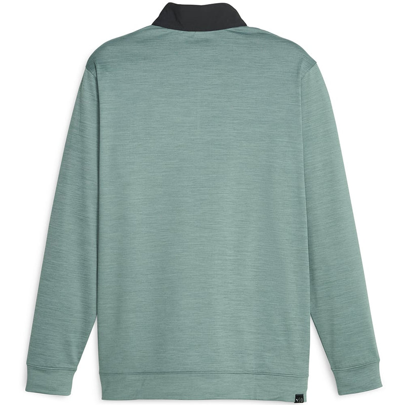 Puma Cloudspun Colour Block 1/4 Zip Pullover - Puma Black/Eucalyptus Heather