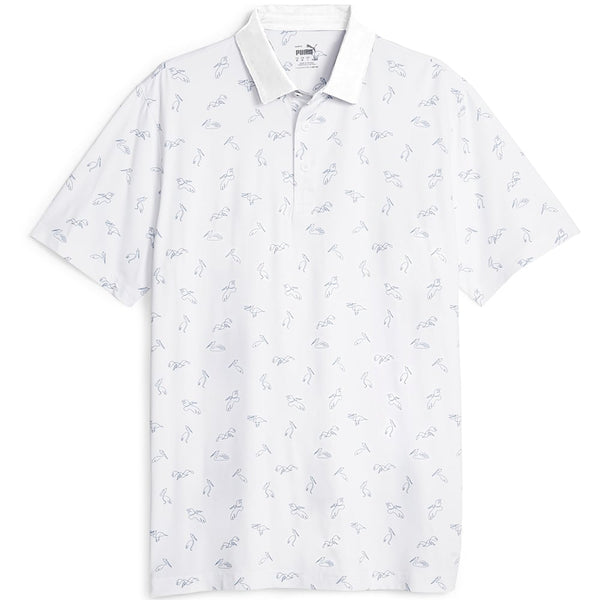 Puma Cloudspun Echo Polo Shirt - White Glow/Navy Blazer