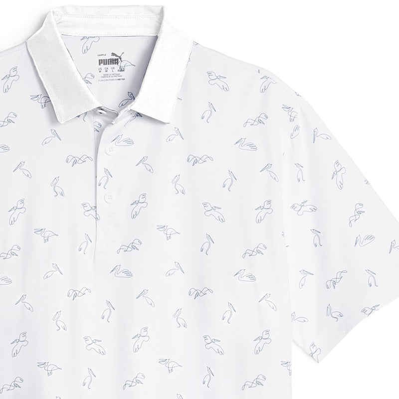 Puma Cloudspun Echo Polo Shirt - White Glow/Navy Blazer