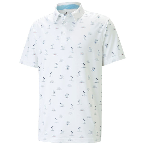Puma Cloudspun Horizons Polo Shirt - Bright White/Heartfelt
