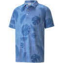 Puma Cloudspun Leaves n' Flowers Polo Shirt - Bright Cobalt Heather