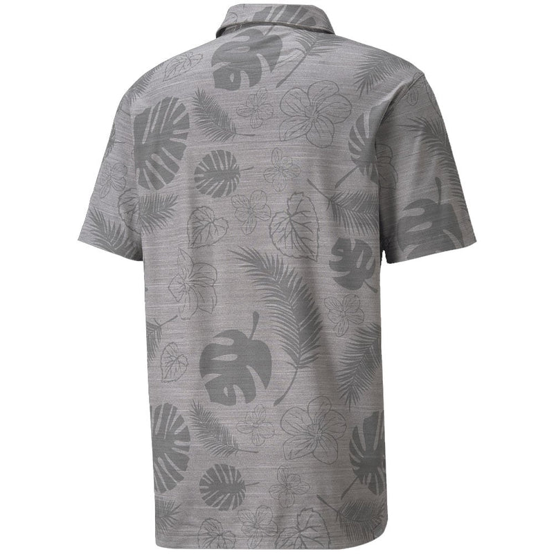 Puma Cloudspun Leaves n' Flowers Polo Shirt - Quiet Shade Heather