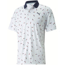 Puma Cloudspun Popsi-Cool Polo Shirt - Bright White/Ski Patrol