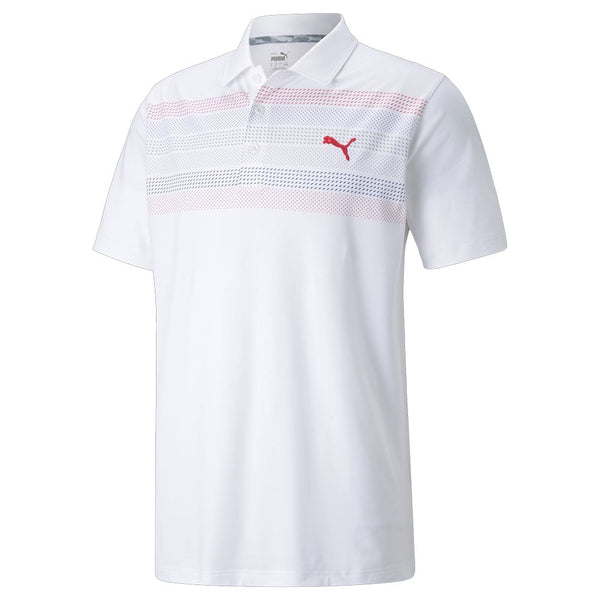 Puma Cloudspun Road Map Polo Shirt - Bright White/Teaberry