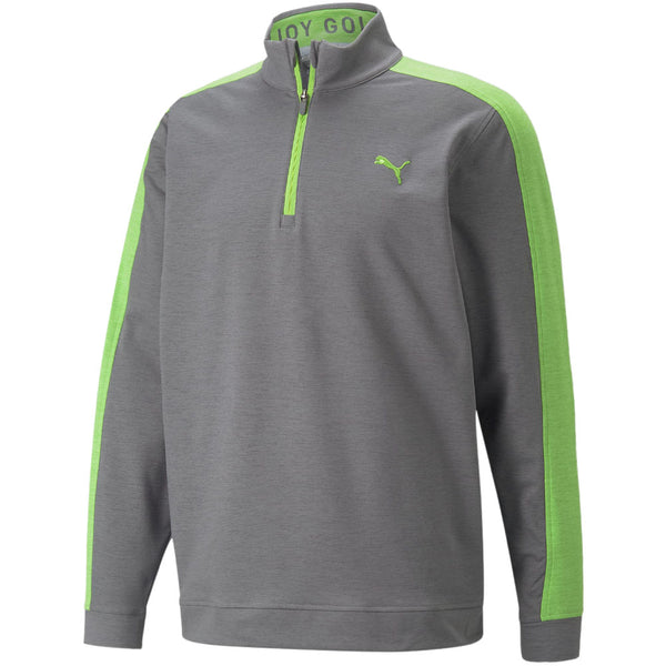 Puma Cloudspun T7 1/4 Zip Pullover - Quiet Shade Heather/Greenery Heather