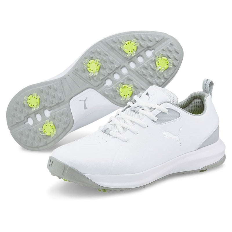 Puma Fusion FX Tech Spiked Waterproof Shoes - White/Silver/High Rise