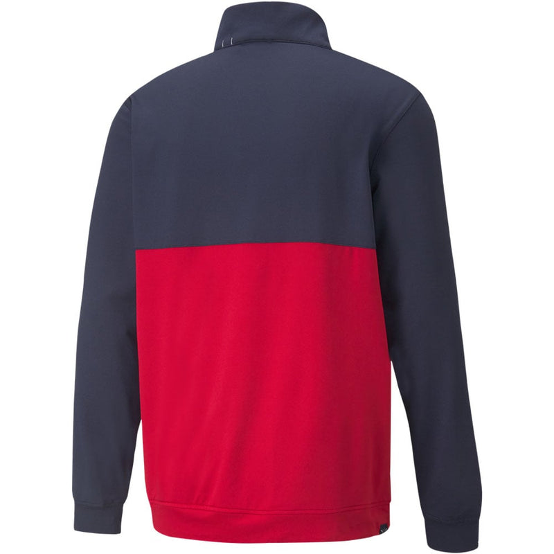 Puma Gamer Colour Block 1/4 Zip Pullover - Navy Blazer/Ski Patrol