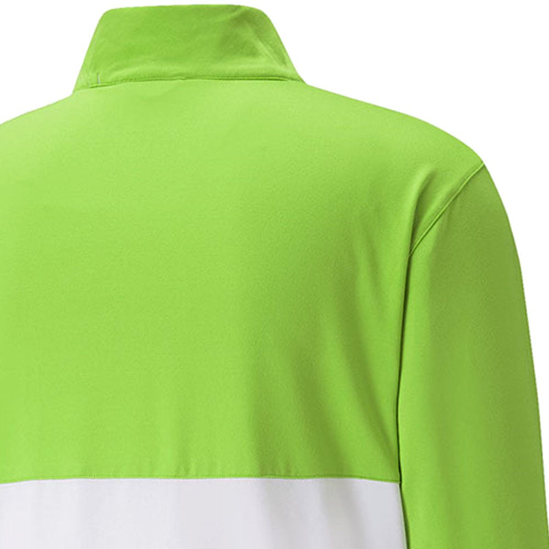 Puma Gamer Colour Block 1/4 Zip Pullover - Greenery/Bright White