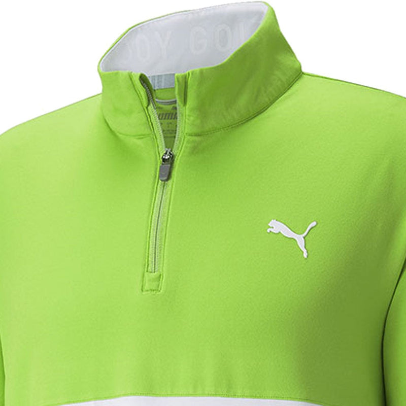 Puma Gamer Colour Block 1/4 Zip Pullover - Greenery/Bright White