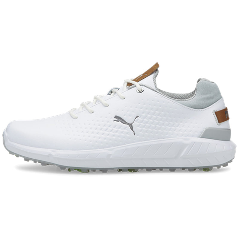 Puma IGNITE Articulate Leather Waterproof Spiked Shoes - White/Silver