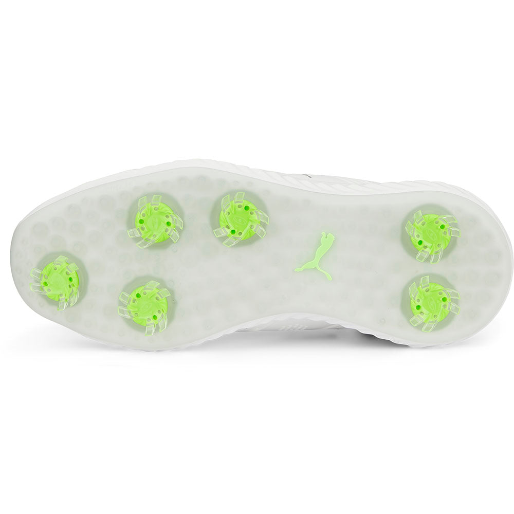 Puma Junior IGNITE PWRCAGE BOA Spiked Shoes White Silver