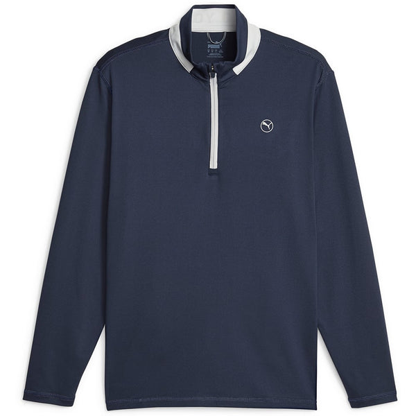 Puma Lightweight 1/4 Zip Pullover - Navy Blazer/Ash Grey