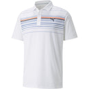 Puma MATTR Canyon Polo Shirt - Bright White/Hot Coral
