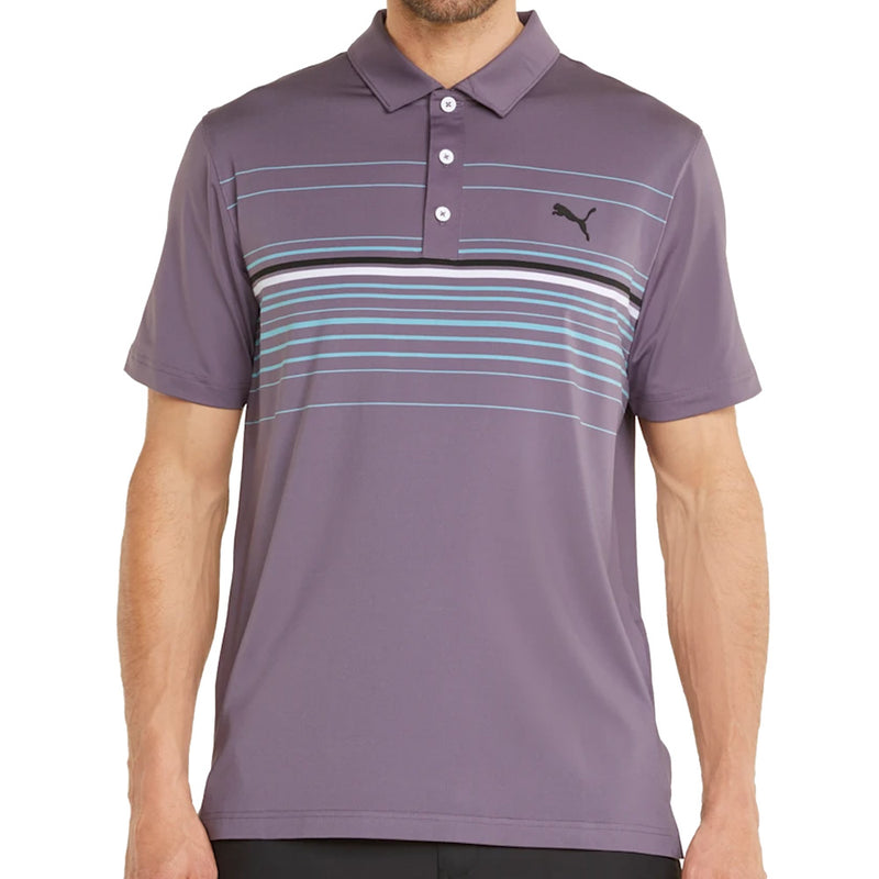 Puma MATTR Canyon Polo Shirt - Purple Charcoal/Black