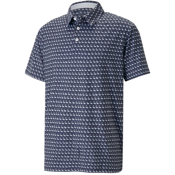 Puma MATTR Flamingo Polo Shirt - Navy Blazer/Bright White