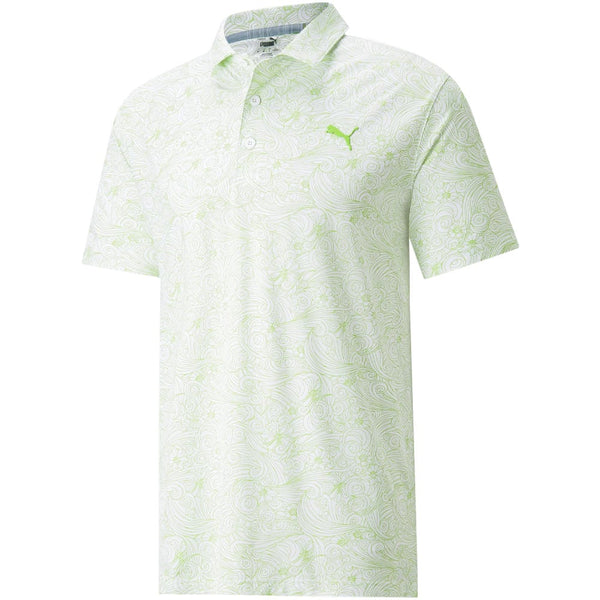 Puma MATTR Gust O' Wind Polo Shirt - Bright White/Greenery