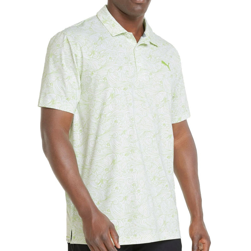 Puma MATTR Gust O' Wind Polo Shirt - Bright White/Greenery