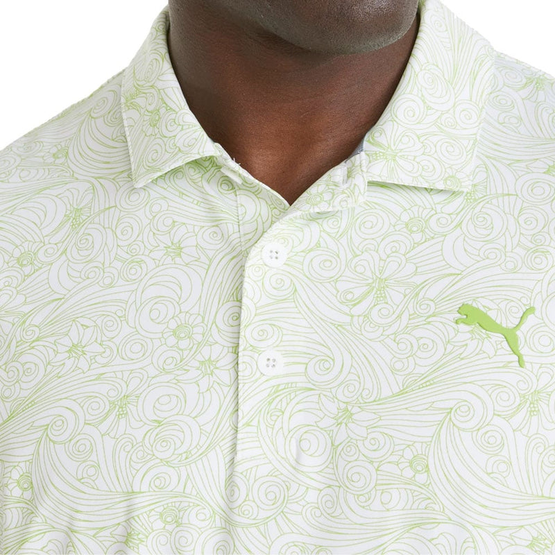 Puma MATTR Gust O' Wind Polo Shirt - Bright White/Greenery