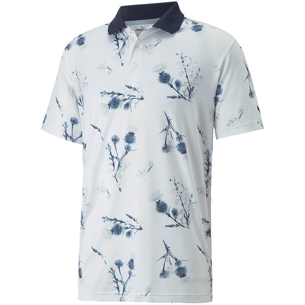 Puma MATTR Lowlands Polo Shirt - Bright White/Navy Blazer