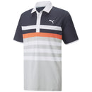 Puma MATTR One Way Polo Shirt - Navy Blazer/Hot Coral