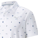 Puma MATTR Pouring Buckets Polo Shirt - Bright White/Bright Cobalt