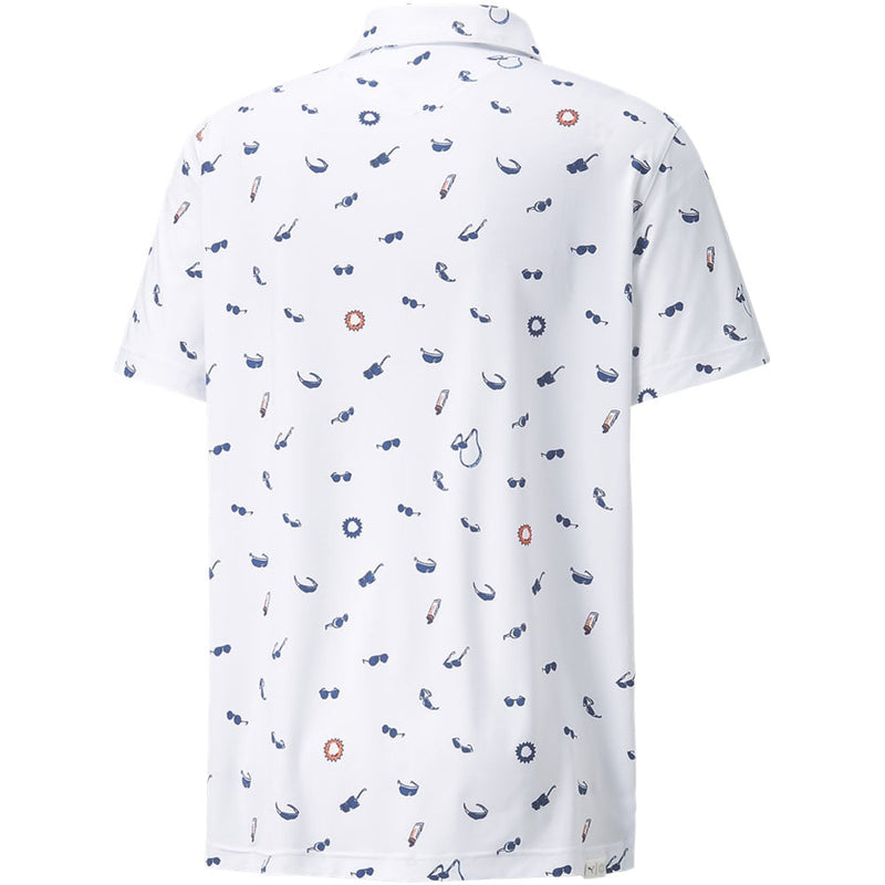 Puma MATTR Sunnies Polo Shirt - Bright White/Bright Cobalt