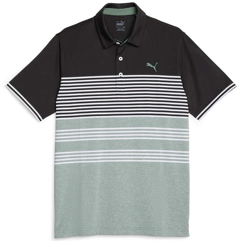 Puma MATTR Track Polo Shirt - Puma Black/Eucalyptus Heather
