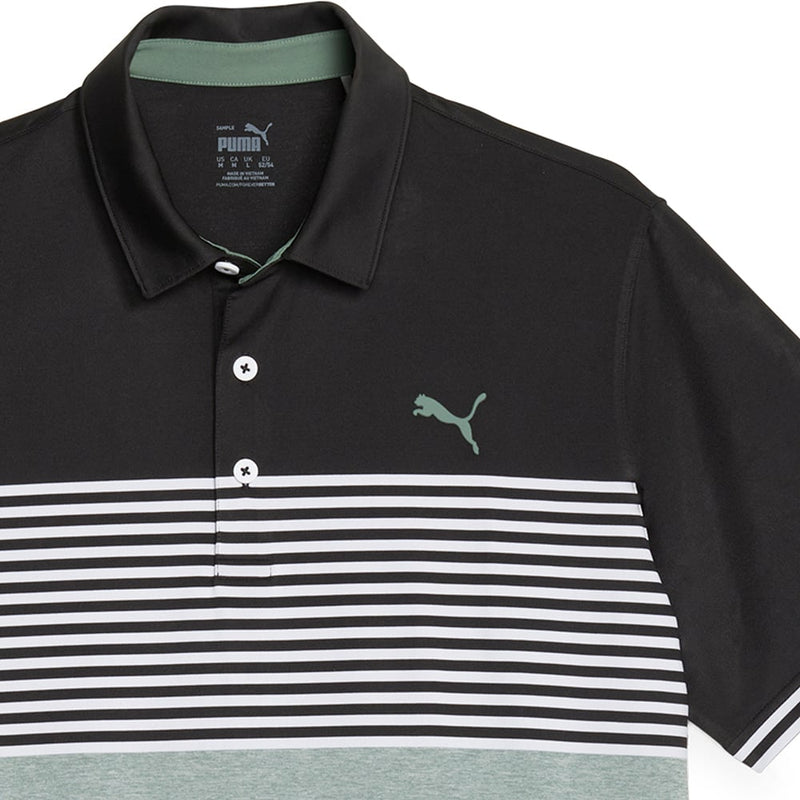 Puma MATTR Track Polo Shirt - Puma Black/Eucalyptus Heather
