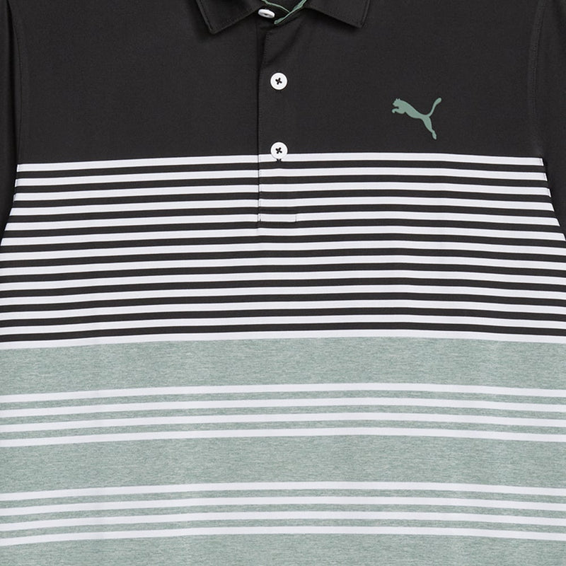 Puma MATTR Track Polo Shirt - Puma Black/Eucalyptus Heather
