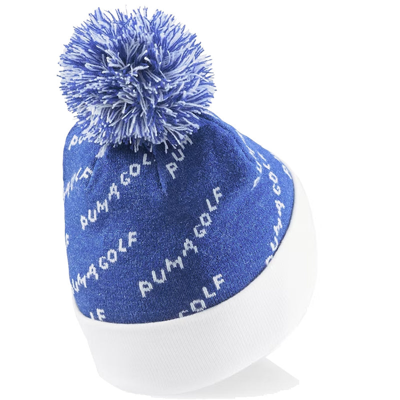 Puma P Removable Pom Beanie Hat - Blazing Blue/Bright White